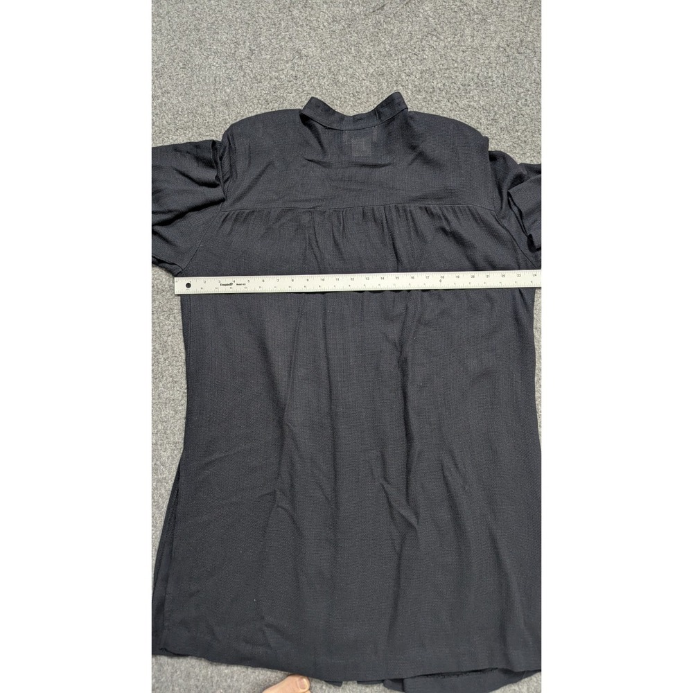 Vintage August Max Women's X Black  Linen Blend‎ Cardigan Tribal Witchy Boho USA - Picture 14 of 16